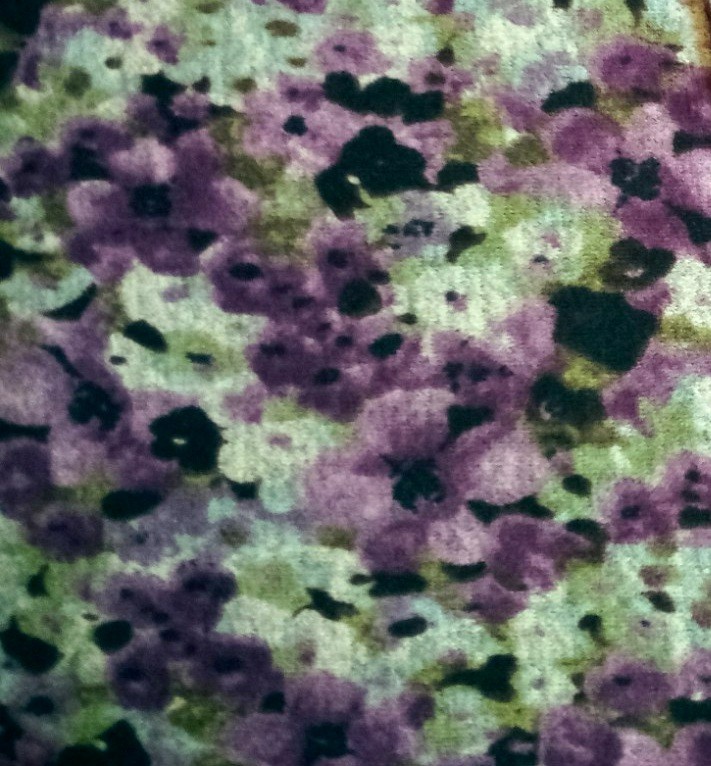 Purple Multi Floral Print Polyester Blend Knit Fabric 2 Yds x 60 inch wide piece