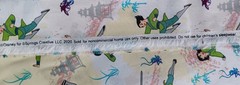 Disney Fierce Mulan Sword Pagoda China Imperial 100% Cotton Fabric 2 Yards