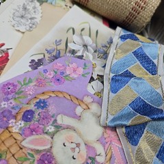 Junk Journal Lot 1Lb Ephemera Card Ribbons Book Page Fabric Button Craft Collage
