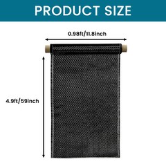 3K 200g/m Carbon Fiber Fabric Cloth Black DIY Fiber Twill Weave 11.8″ x 59″