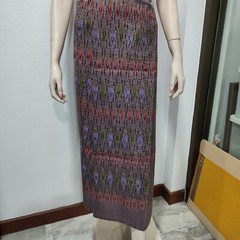 Thai Antique Silk Fabric Purple Violet Pink Hand Woven100%Pattern (For Crafting)
