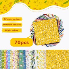 70 Pcs 10″x10″ Cotton Fabric Squares Assorted Floral Printed Quilting Patchwork