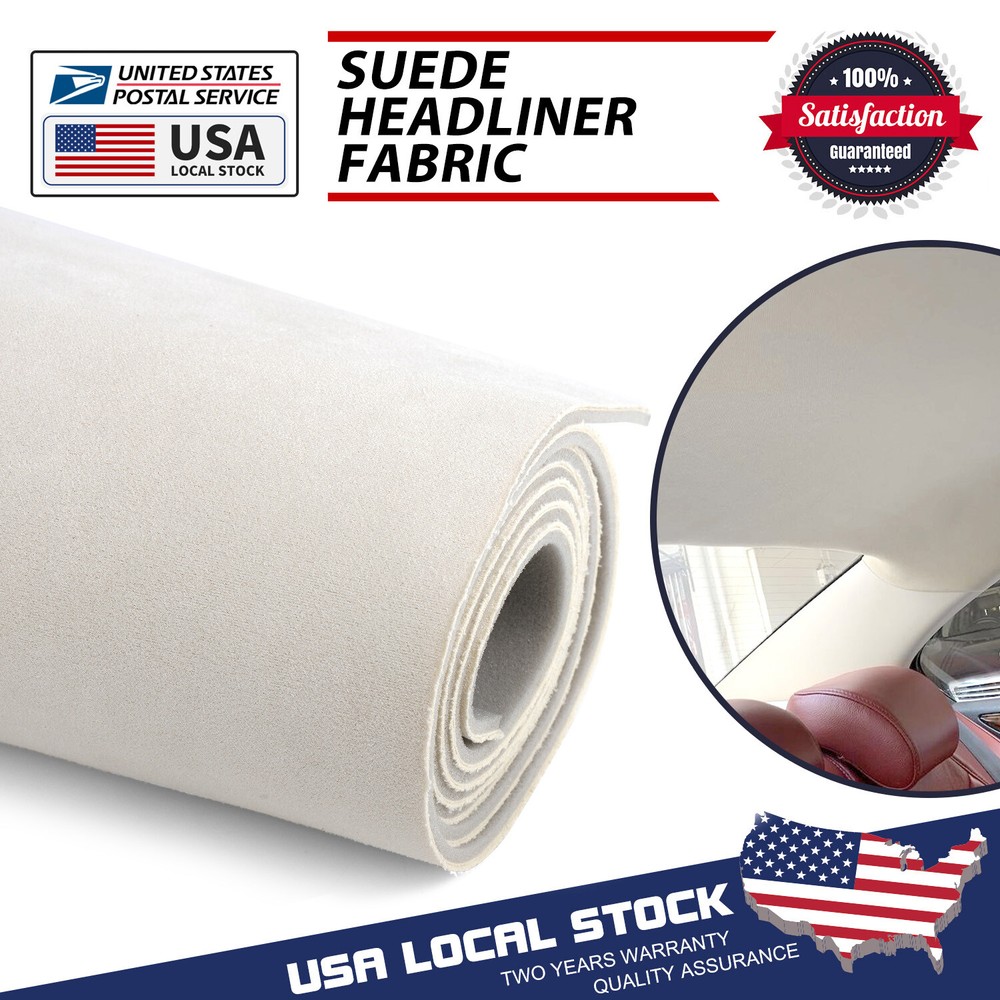 Suede Headliner Fabric 1/8″ Thick Foam Upholstery Roof Liner Replacement 60″ (W)