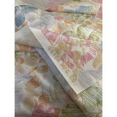 Vintage Pastel Floral Fabric Yardage Watercolor Print Sewing Quilting Material