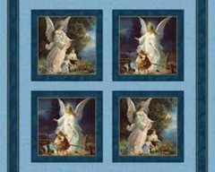 Guardian Angel Pillow Panel Cotton Fabric