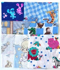 87 Quilt Fabric Squares 6.5″ x 6.5″ – Baby – Animals, Precious Moments, Winnie