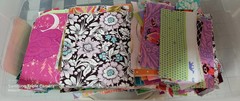Pound of Tula Pink Fabric Scraps Pack for Crumb / Scrappy Quilting less than 4in