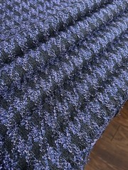 Wool Viscose Houndstooth Bouclé Fabric, Periwinkle, Purple, Black, 2¼ Yds