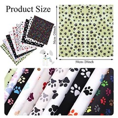 10 Pieces Paws Fabric Cute Paw Prints Squares Paw Print Fabric Fat 20 x 20 Inch