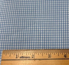 Blue White Gingham Cotton Fabric 1/2 yard x 44″ Sewing Crafting Quilting