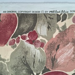 Apples Grapes Leaves Allover Screen Print Scotchgard Mill Creek Fabrics 3+ YDS