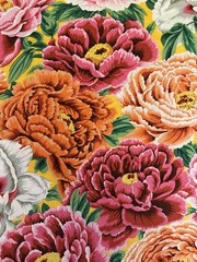NEW! KAFFE FASSETT PHILIP JACOBS TIBETAN PEONY PJ136 WARM FLORAL FABRIC 1/2 YD