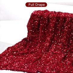 Sequin Fabric Red, 2 Yards Length 3.9 Feet Wide Velvet Fabric for Craft