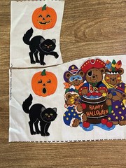 VTG Cranston Halloween Trick or Treat Appliqués & Door Decor Fabric READ