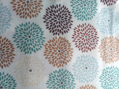 Multi Flower Starburst on White Metallic Copper Cotton Quilt Fabric~2 Yards 30″