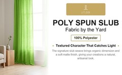 Poly Spun Slub Jersey Fabric by the Yard 100% Polyester Knit 2-Way Stretch 58/60