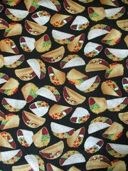 Realistic Taco Tacos Deluxe Snacks Food Cotton Fabric FQ