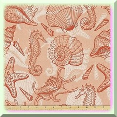 Seashore Coral Fabric Marine Sea Colors 36×58 inches