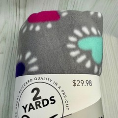 Joann Fabrics Lightweight Blizzard Fleece Gray with Multi Colors 2 Yards