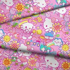 Hello Kitty Snacks Pink Blue Yellow by Springs Creative~By the Yard