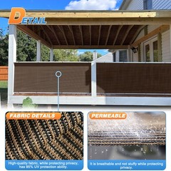 8′ Shade Cloth Fabric Roll Fence Screen Yard Garden Awning Shelter Cover Brown