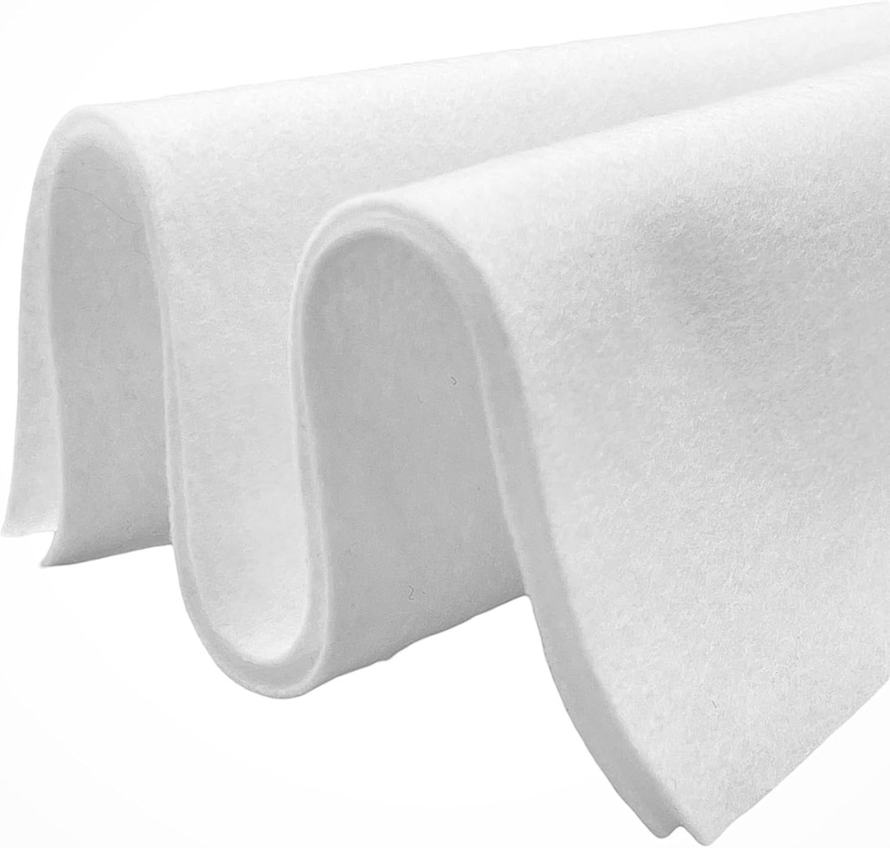 Soft Acrylic Felt Fabric 72″ Wide, 1.6mm Thick – 5 Yards (White) for Crafts
