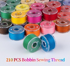 StiVerse 210 Pcs Prewound Bobbin Thread, 36 210 pieces, 36 Colors (210PCS)