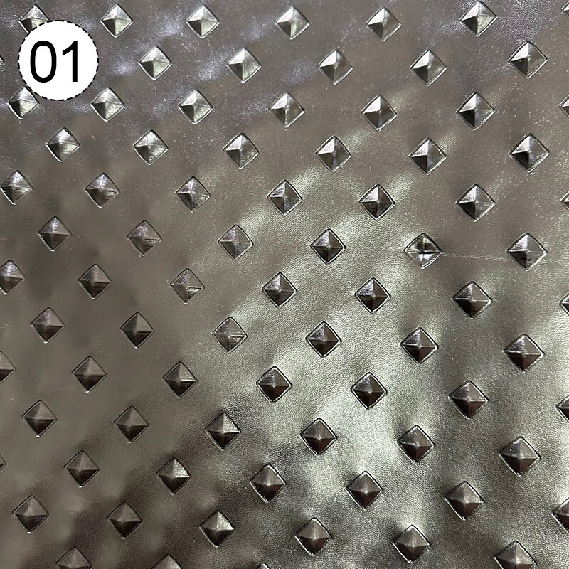 DIY Retro Metallic Diamond Patterned Leather Fabric Costume Armor Materials