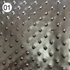 DIY Retro Metallic Diamond Patterned Leather Fabric Costume Armor Materials