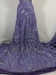 Exotic Stretch Sequin in Lavender Iridescent/Stretch Sequin Fabric/ Per Yard
