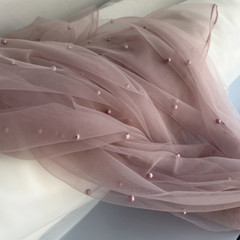 DIY Princess Dress Beaded Mesh Lace Fabric Evening Wedding Dress Sheer Curtain