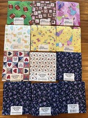 Lot of 12 Cotton Fat Quarters Mixed Prints Floral, Heart, Baby, Butterfly Quilt