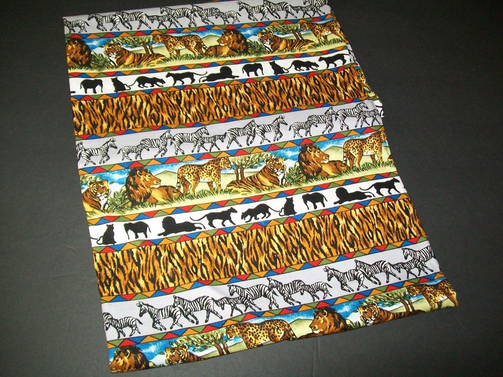 HI Fashion Fabrics “Safari/Zoo Animals” Cotton Fabric Remnant Sewing Crafts 1yd