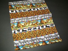 HI Fashion Fabrics “Safari/Zoo Animals” Cotton Fabric Remnant Sewing Crafts 1yd