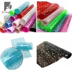 A4 Iridescent Hologram Transparent PVC Vinyl Star Fabric DIY Bows Earring Making