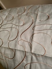 Vintage Pale Green Embroidered Satin Fabric 60 Inches Wide 4 Yards