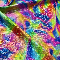 Abstract Multicolor Metallic Print Spandex Fabric Stretch by Yard for Swimwear