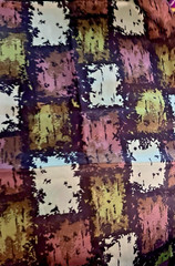 VTG `70s FUNKY Colorful Geometric Silky Synthetic 44″ X 23 Remnant