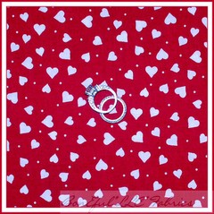 BonEful Fabric FQ Cotton Quilt Red White Valentine Heart Small Dot Minnie Nurse