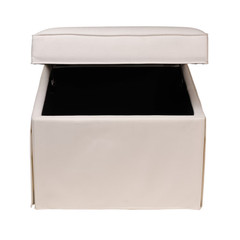 My Texas House Alamo Skirted Ottoman, Taupe Fabric