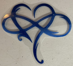 Infinity Heart Iron-On T-Shirt Decal 6w X 6h Blue, Red, Gold Glitter HTV
