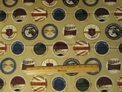 CRAFT BEER LABELS SPECIALTY SPIRITS TAN COTTON FABRIC FQ