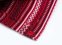 Decorative coverlet: Ukrainian ethnic Tablecloth PLAKHTA Red black white