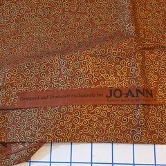 JOANN Swirl Cat Fabric Remnants Lot Brown Orange Cream Green Quilting Crafts