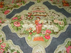 3 3/8 YD P KAUFMANN TEAHOUSE TOILE ASIAN RAVEN COTTON UPHOLSTERY FABRIC FOR LESS