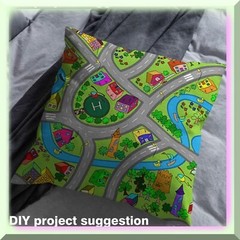 Kids Hand-Drawn Play Mat Fabric 36×58 inches
