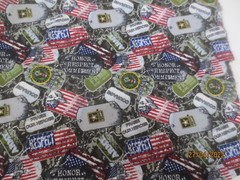 20 x 40 “United States US Army Cotton Fabric Dog Tags Cotton Quilting Fabric