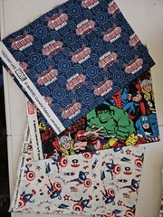 3 Yd Marvel Fabric Lot Camelot Springs Cotton Captain America Hulk Avengers Cut