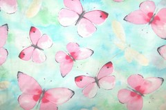 LARGE PINK BUTTERFLIES AND WHITE DRAGONFLIES FROM DARICE – COTTON FABRIC