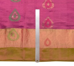 Sushila Vintage Magenta Scrap Saree Pure South Silk Floral Woven Sari Fabric